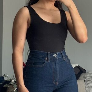 Express Women's Black Tank Bodysuit (Body Contour)